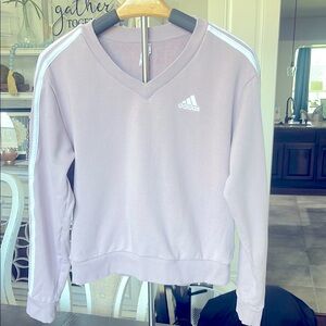 Adidas Women's Lavender V-Neck Sweatshirt